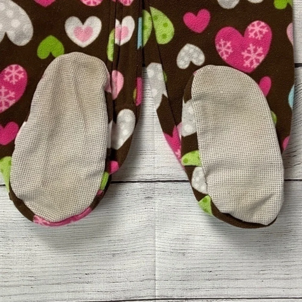 Child of Mine Pajamas Toddler Girls Size 5T Heart Print Fleece Footie PJs